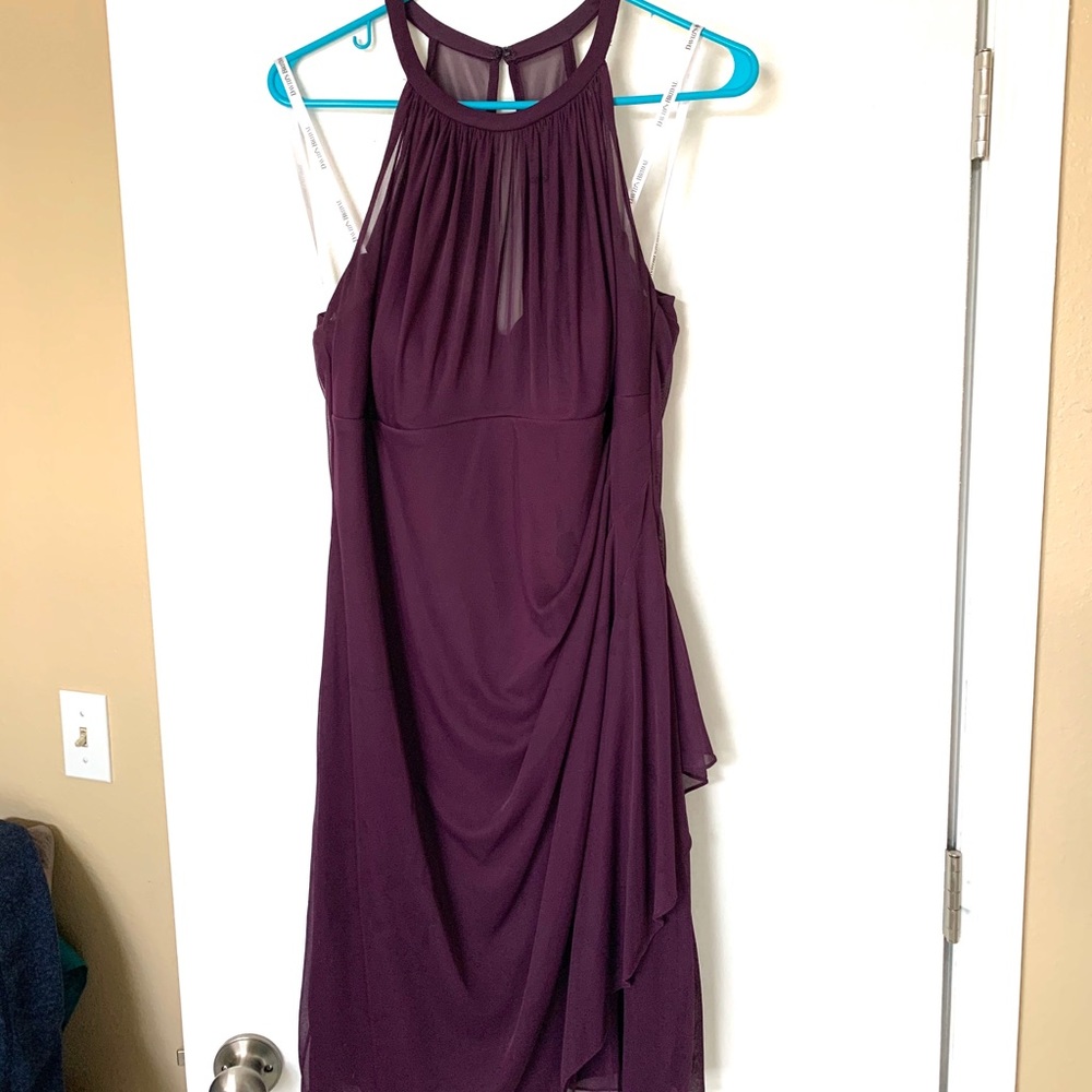 David’s Bridal Plum Chiffon Bridesmaids Dress